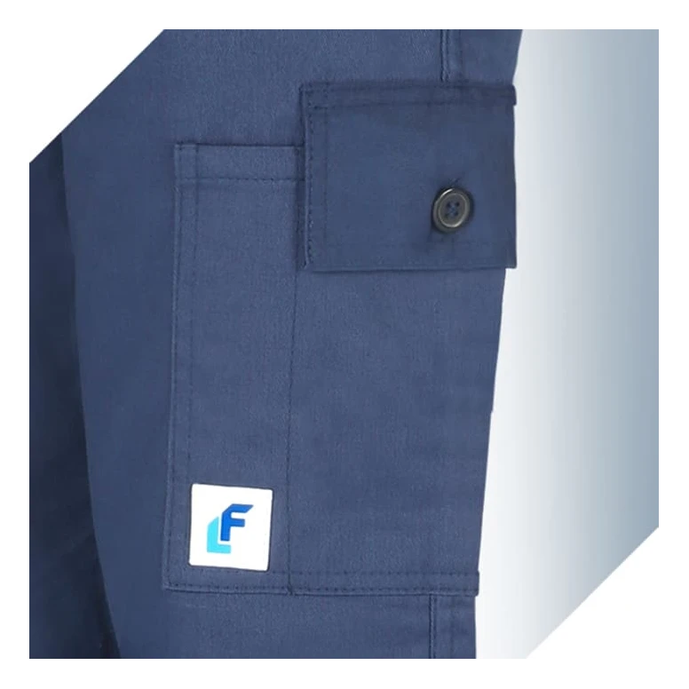 Pantalón Económico Azul Multibolsillos Algodón 100% Massaua Relleno de Franela Invierno