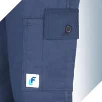 Pantalón Económico Azul Multibolsillos Algodón 100% Massaua Relleno de Franela Invierno