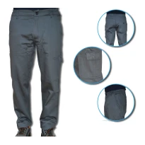 Pantalón Económico Gris Multibolsillos Algodón 100% Massaua