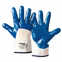 120 Unidades - Guantes de Trabajo de Algodón Jersey Recubiertos de Nitrilo NBR Technosafe GHN1351BL