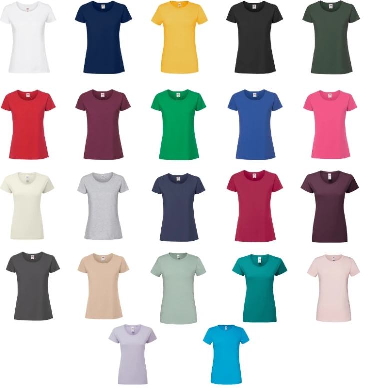 Camiseta de Trabajo para Mujer 100% Algodón Fruit Of The Loom Iconic 195 T FR614240