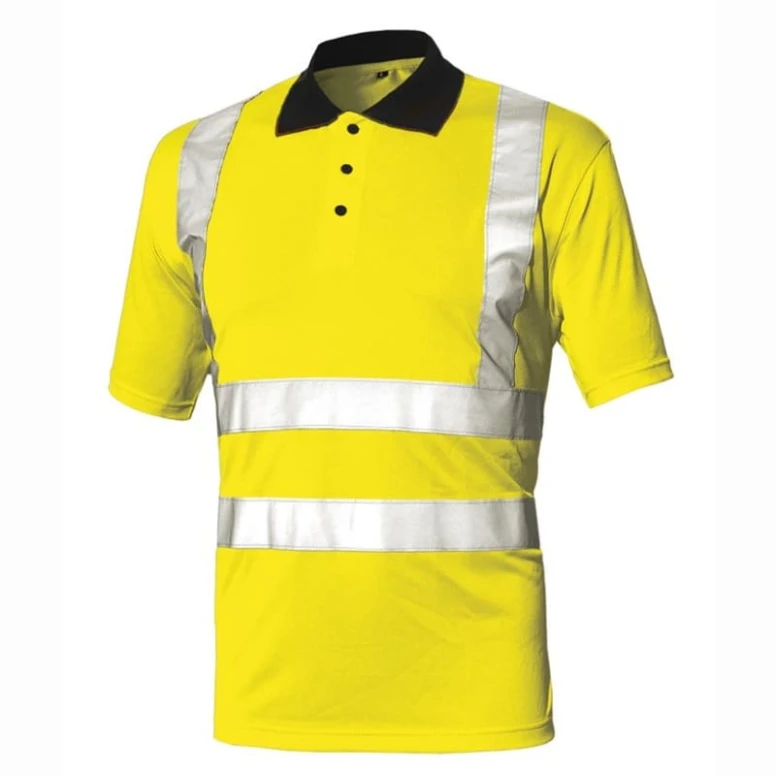 Liquidación total - Polo Basic Alta visibilidad ISSA LINE - 08184 Talla M Color Amarillo flúor
