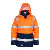 Parka de Trabajo Alta Visibilidad Bicolor 3 en 1 Multibolsillos Impermeable Technosafe Gundar ALGBOR01