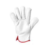 12 Unidades – Guantes de trabajo de piel flor Technosafe Top Quality GFB1005WH