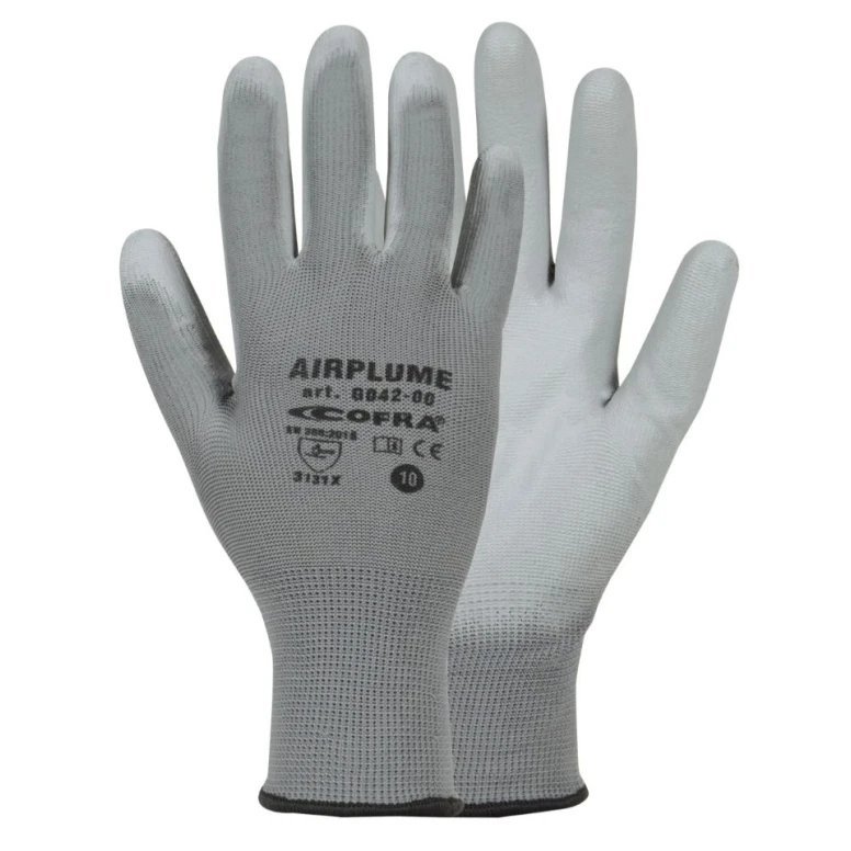 12 Pares - Guantes de Trabajo Cofra de Nitrilo Airplume G042-D100