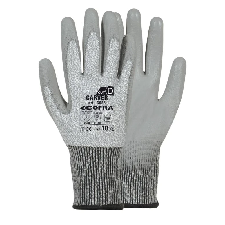 12 Pares - Guantes de Trabajo Cofra Stretch de Poliuretano G085-D100
