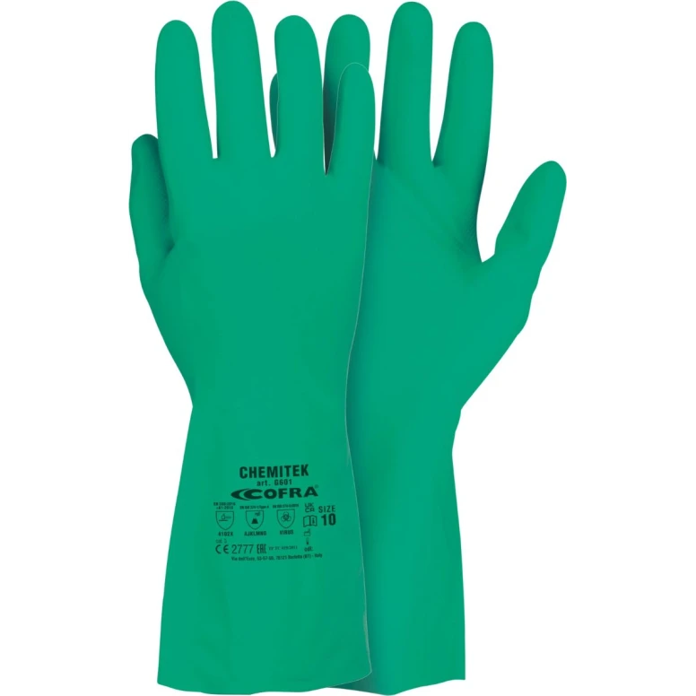 12 Pares - Guantes de Trabajo Cofra de Nitrilo G601-D100