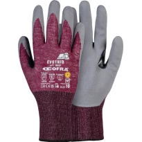 12 Pares - Guantes de Trabajo Stretch Cofra Evoduo de Nitrilo Anticorte G083-D100