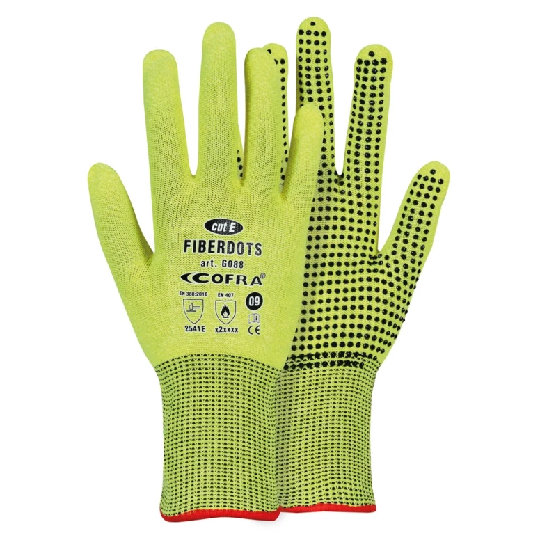 12 - Guantes de Trabajo Cofra Fibertots de Nitrilo Anticorte G088-D100