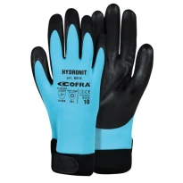 12 Pares - Guantes de Trabajo Softshell Cofra de Nitrilo Hidronit G014-D100