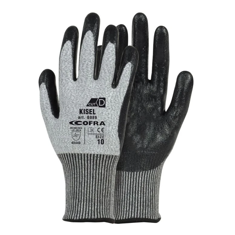 12 Pares - Guantes de Trabajo Stretch Cofra de Nitrilo Kisel G089-D100