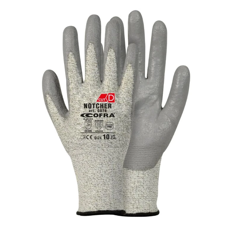 12 Pares - Guantes de Trabajo Cofra Notcher de Poliuretano G076-D100
