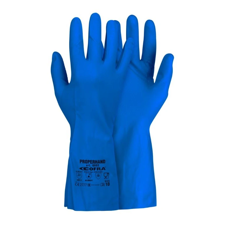 12 Pares - Guantes de Trabajo Cofra Properhand de Nitrilo G602-D100