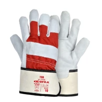 12 Pares - Guantes de Trabajo Cofra Tor de Cuero G125-DD00