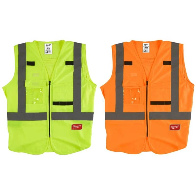 Chaleco de trabajo de alta visibilidad con múltiples bolsillos Milwaukee High-visibility 4932471889
