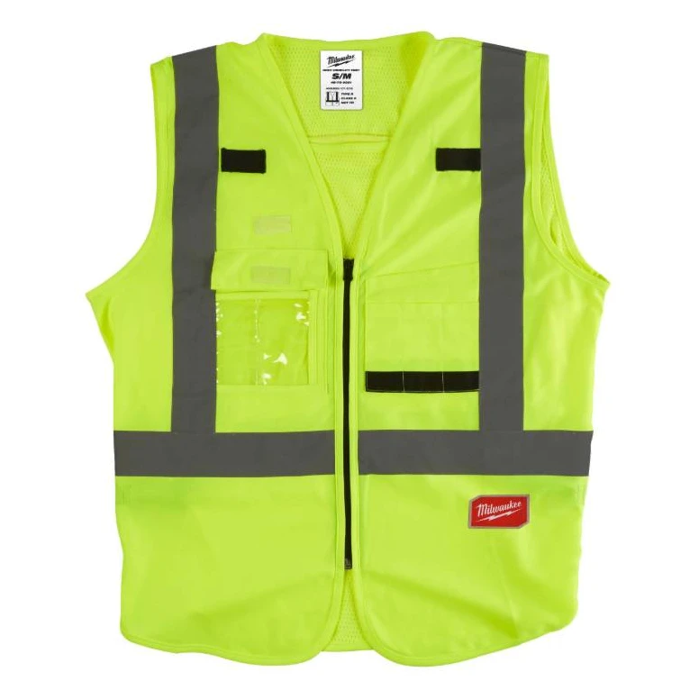 Chaleco de trabajo de alta visibilidad con múltiples bolsillos Milwaukee High-visibility 4932471889