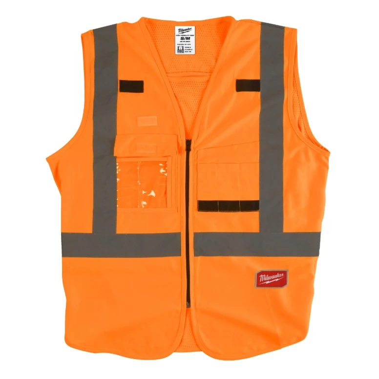 Chaleco de trabajo de alta visibilidad con múltiples bolsillos Milwaukee High-visibility 4932471889