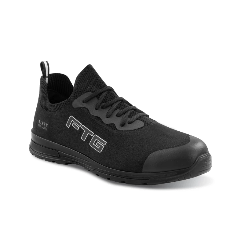 Zapatos de seguridad FTG Black Low S3 SRC ESD transpirables y ligeros antideslizantes