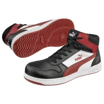 Zapatos de seguridad Puma Frontcourt Negro/Blanco/Rojo Mid S3 FO HRO ESD SRC 630050