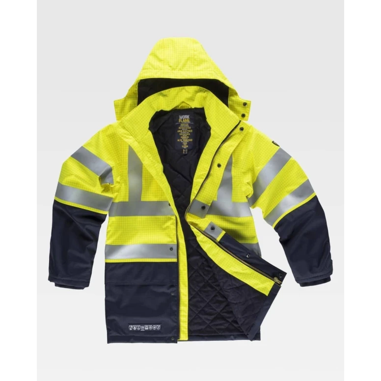 Chaqueta de Trabajo Workteam Ignífuga, Antiestática y de Alta Visibilidad B3795