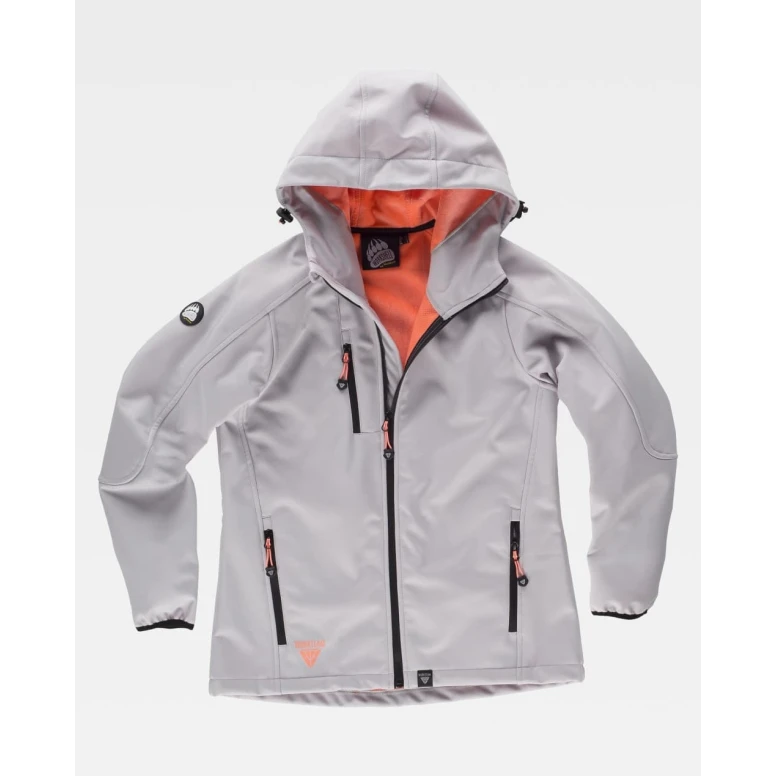 Chaqueta de Trabajo para Mujer Workteam Workshell Multibolsillos con Capucha S9494