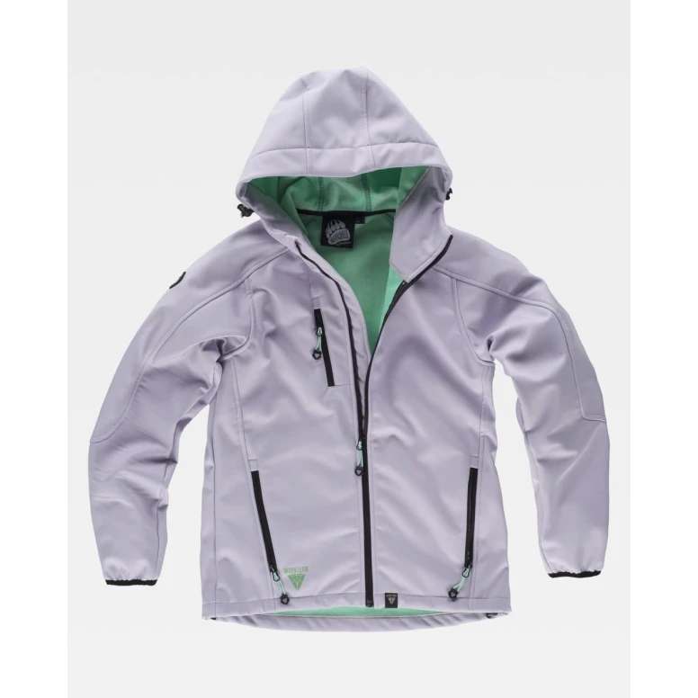 Chaqueta de Trabajo para Mujer Workteam Workshell Multibolsillos con Capucha S9494