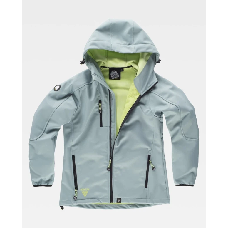 Chaqueta de Trabajo para Mujer Workteam Workshell Multibolsillos con Capucha S9494