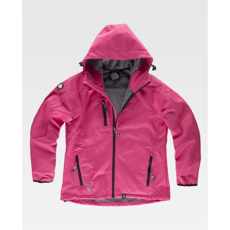 Chaqueta de Trabajo para Mujer Workteam Workshell Multibolsillos con Capucha S9494