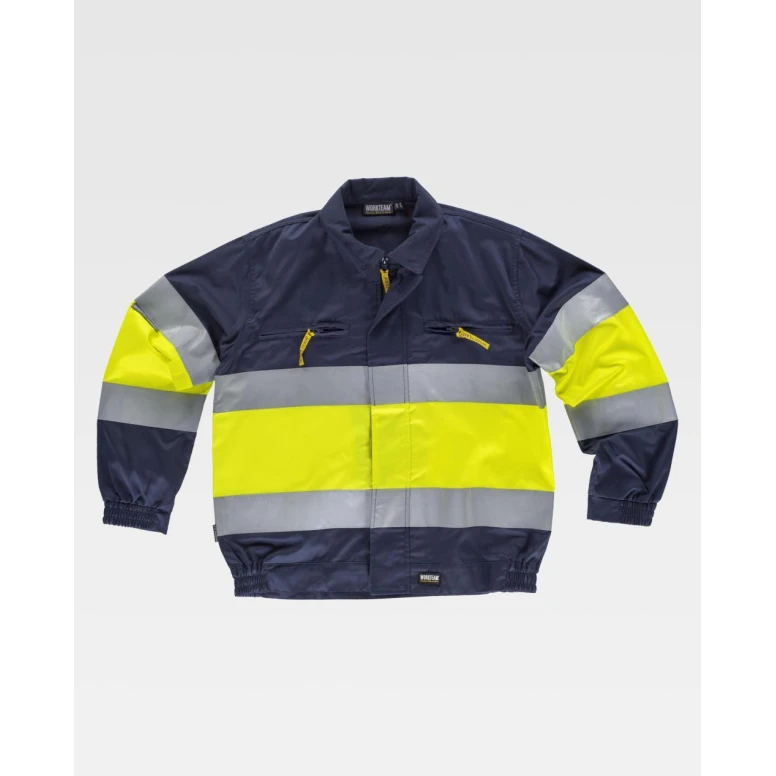Chaqueta de Trabajo Workteam Multibolsillos Alta Visibilidad C4110