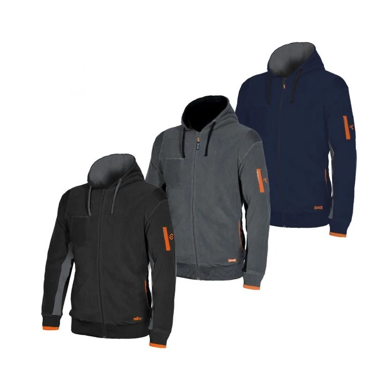 Sudadera de trabajo en micropolar con capucha ISSA LINE - 04807 Ortigara