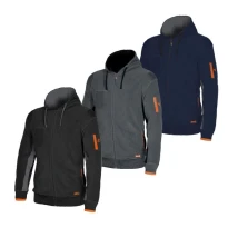 Sudadera de trabajo en micropolar con capucha ISSA LINE - 04807 Ortigara