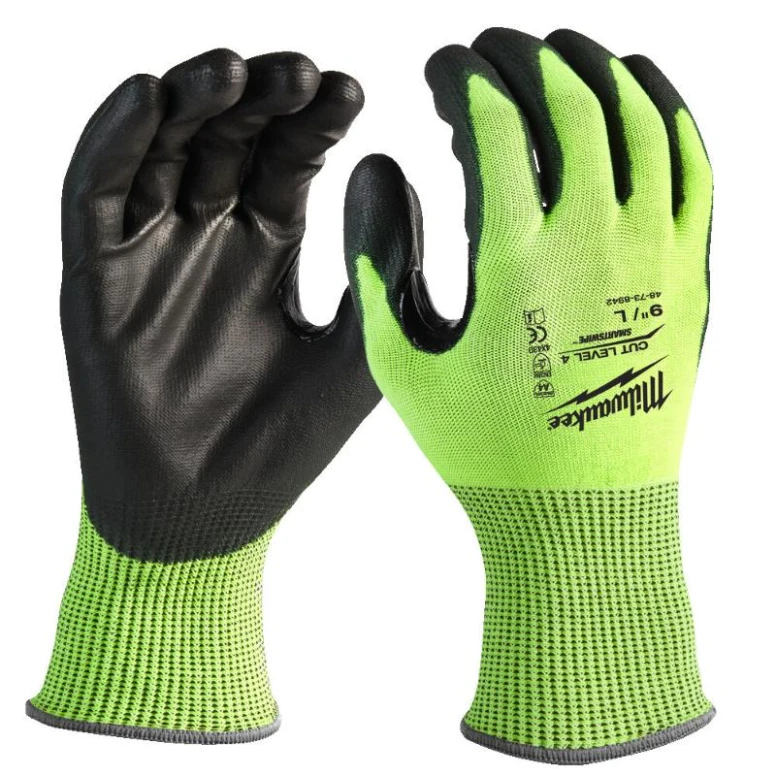 Guantes de Trabajo Milwaukee Alta Visibilidad Hi-vis Corte D 4932479926