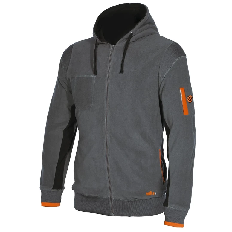 Sudadera de trabajo en micropolar con capucha ISSA LINE - 04807 Ortigara