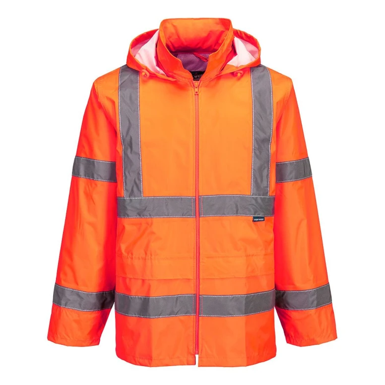 Chaqueta de Trabajo Alta Visibilidad Impermeable Multibolsillos con Capucha Portwest H440