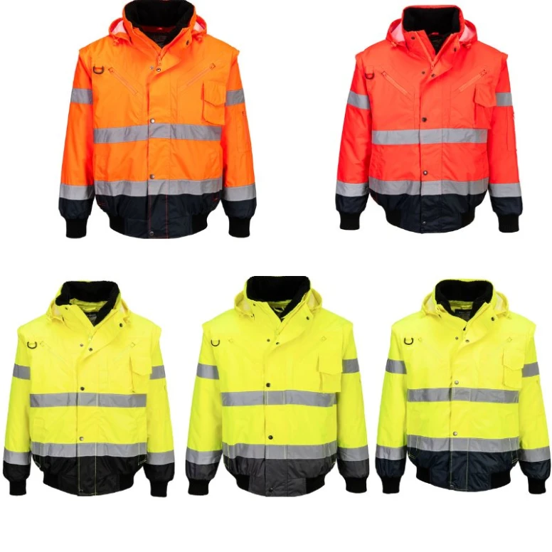 Chaqueta de Trabajo Alta Visibilidad Multibolsillos Impermeable Stretch 3 en 1 Portwest C465