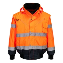 Chaqueta de Trabajo Alta Visibilidad Multibolsillos Impermeable Stretch 3 en 1 Portwest C465 2