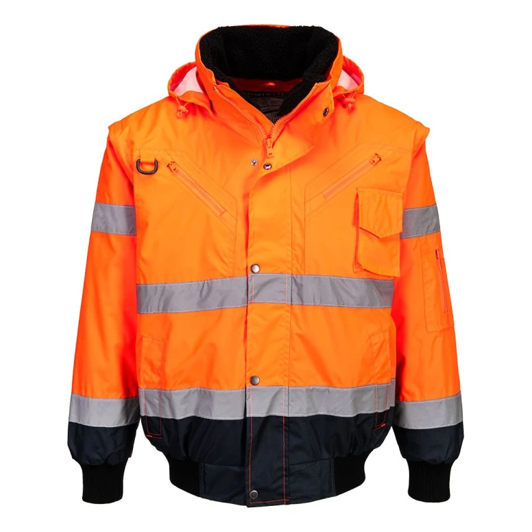 Chaqueta de Trabajo Alta Visibilidad Multibolsillos Impermeable Stretch 3 en 1 Portwest C465