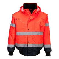 Chaqueta de Trabajo Alta Visibilidad Multibolsillos Impermeable Stretch 3 en 1 Portwest C465