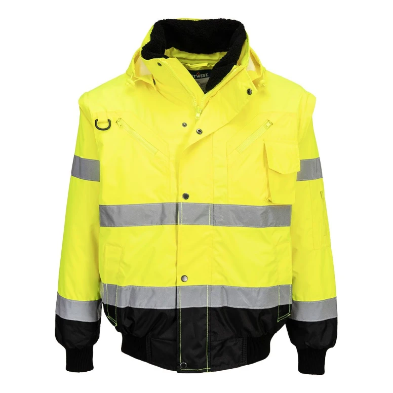 Chaqueta de Trabajo Alta Visibilidad Multibolsillos Impermeable Stretch 3 en 1 Portwest C465