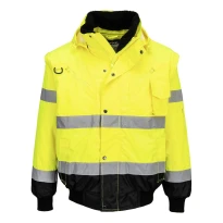 Chaqueta de Trabajo Alta Visibilidad Multibolsillos Impermeable Stretch 3 en 1 Portwest C465