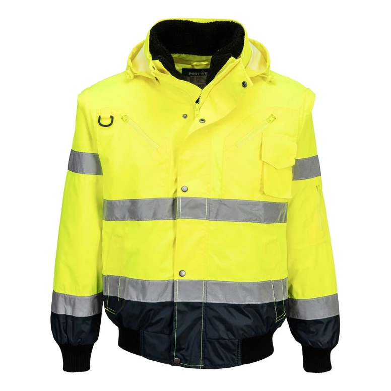 Chaqueta de Trabajo Alta Visibilidad Multibolsillos Impermeable Stretch 3 en 1 Portwest C465