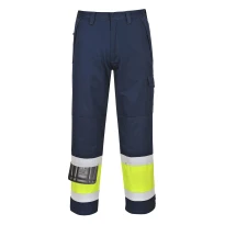 Pantalón de Trabajo Alta Visibilidad Impermeable Ignífugo Multibolsillos Modaflame Portwest MV26
