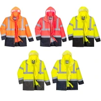 Chaqueta de Trabajo Alta Visibilidad Multibolsillos Impermeable 5 en 1 Executive Portwest S768