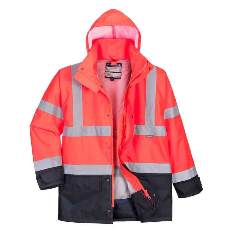 Chaqueta de Trabajo Alta Visibilidad Multibolsillos Impermeable 5 en 1 Executive Portwest S768