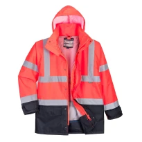 Chaqueta de Trabajo Alta Visibilidad Multibolsillos Impermeable 5 en 1 Executive Portwest S768