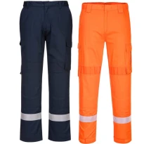 Pantalón de Trabajo Alta Visibilidad Impermeable Ignífugo Multibolsillos Bizflame Portwest FR401