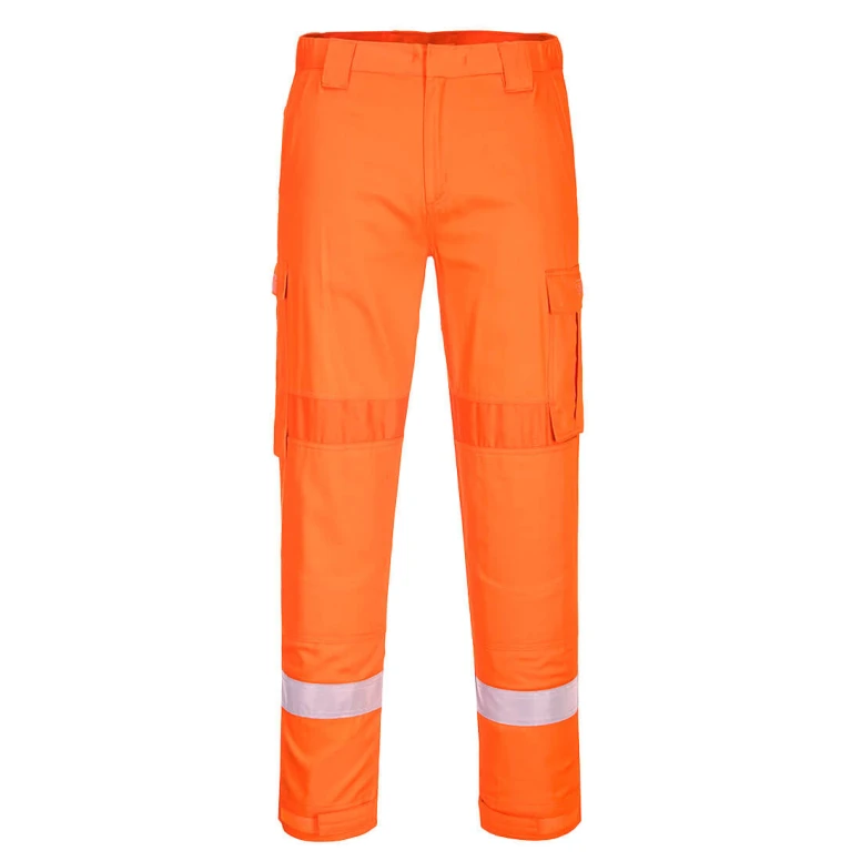 Pantalón de Trabajo Alta Visibilidad Impermeable Ignífugo Multibolsillos Bizflame Portwest FR401