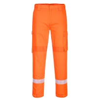 Pantalón de Trabajo Alta Visibilidad Impermeable Ignífugo Multibolsillos Bizflame Portwest FR401
