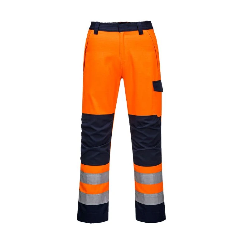 Pantalón de Trabajo Alta Visibilidad Impermeable Ignífugo Multibolsillos Modaflame Portwest MV36