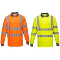 Polo de Trabajo Alta Visibilidad Manga Larga Cotton Comfort Portwest S271